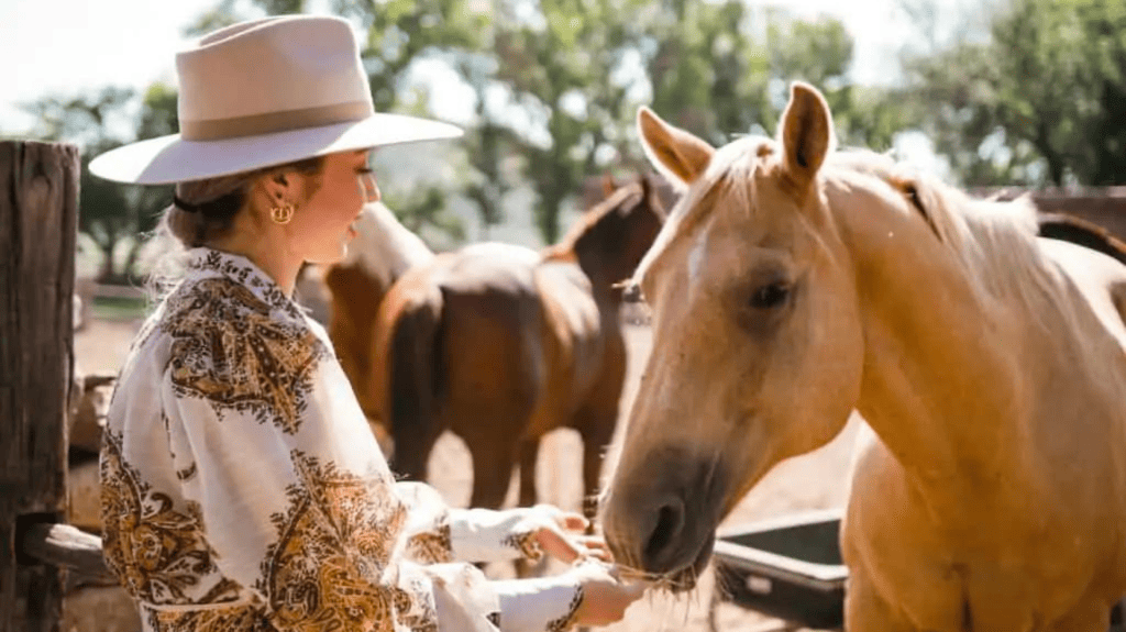 Bonding with horses Cibolo Creek Ranch