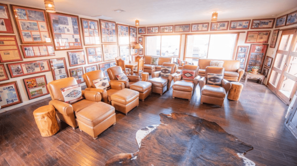 media room with comfortable seating